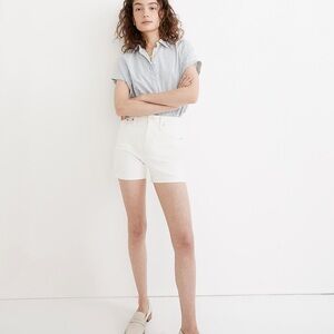Madewell High-Rise Denim Shorts in Tile White 29